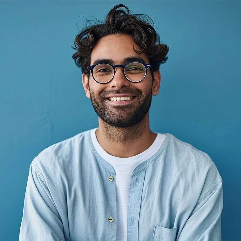 young man with glasses and nice smile